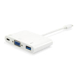 Utrusta 133462 USB -typ C till VGA Kvinnlig USB En kvinnlig PD -adapter, 1080p, 15 cm, vit