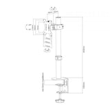Neomounts FPMA -D510Black Flat Screen Desk Mount Clamp Bolt, 1x 8kg, 10 - 32, 100x100 mm,
