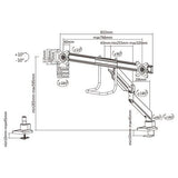 Neomounts NM -D775DXBLACH FLAT Screen Desk Mount TV Clamp, 8 kg, 10 - 32) 100x100 mm, Bla
