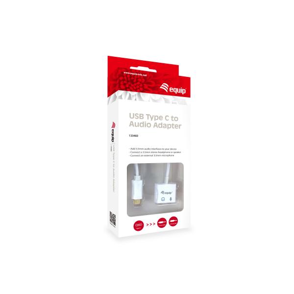 Utrusta 133460 USB till ljudadapter, USB -typ -C -> 3,5 mm jack