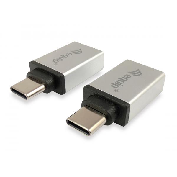 Utrusta 133473 USB -adapter, USB -typ C -> USB -typ A, manlig kvinna, silver