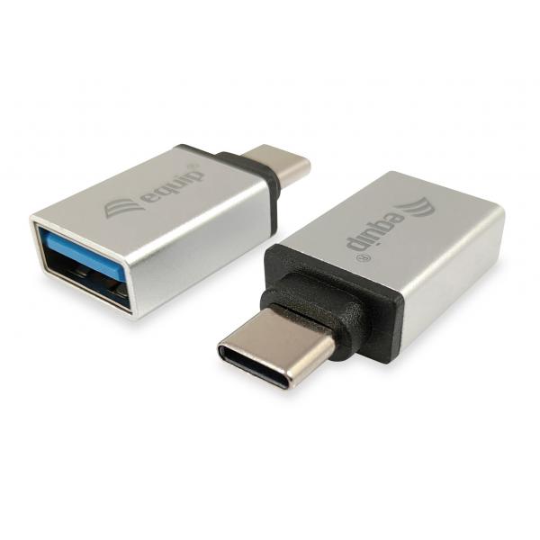 Utrusta 133473 USB -adapter, USB -typ C -> USB -typ A, manlig kvinna, silver