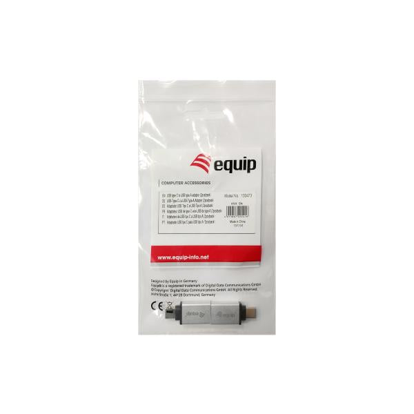 Utrusta 133473 USB -adapter, USB -typ C -> USB -typ A, manlig kvinna, silver