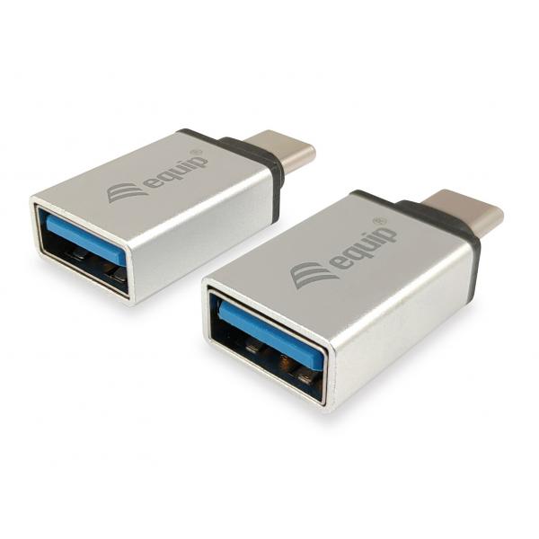 Utrusta 133473 USB -adapter, USB -typ C -> USB -typ A, manlig kvinna, silver