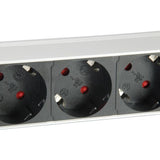 Equipaggiare 333309 7-outlet unità di distribuzione dell'alimentazione tedesca W Protezione da sovratensione+Interruttore, Tipo F, 1,5 mm²