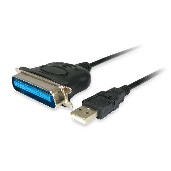Udstyr 133383 USB til parallel adapterkabel, USB 2.0 -> IEEE1284, mandlig mand, sort