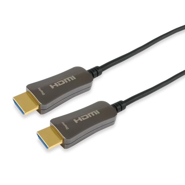 Utrusta 119431 HDMI 2.0 Aktiv optisk kabel, HDMI Typ A -> HDMI Typ A 3D, 18 Gbit S, 50m, svart