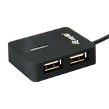 Utrusta 128952, 4-port resor USB-nav, USB 2.0, 480 Mbits, plast, svart