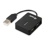 Utrusta 128952, 4-port resor USB-nav, USB 2.0, 480 Mbits, plast, svart