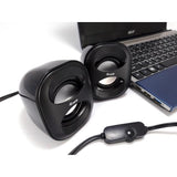Udstyr 245330 Mini USB -højttaler, 2,0 kanaler, kablet, 3 W, 90 - 20 Hz, 40 O, sort