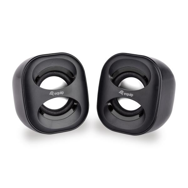 Utstyr 245330 mini USB -høyttaler, 2,0 kanaler, kablet, 3 W, 90 - 20 Hz, 40 o, svart
