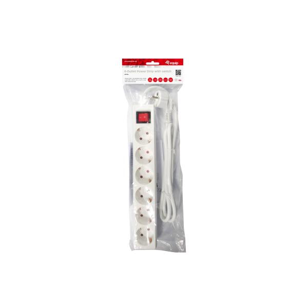 Utrusta 245552 6-utloppskraftremsa med switch, 6x AC Outlet (er) inomhus, typ F, 1,5 mm², 1,5 m