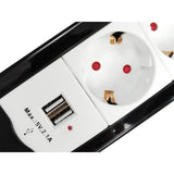 Utrusta 245553 4-outlet Power Strip med 2x USB, 4x AC Outlet (er) inomhus, typ F, 1,5 mm², 1,5 m