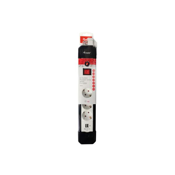 Utrusta 245553 4-outlet Power Strip med 2x USB, 4x AC Outlet (er) inomhus, typ F, 1,5 mm², 1,5 m