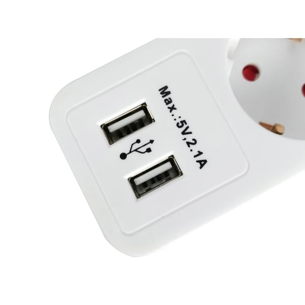 Equipaggiare 245554, striscia di alimentazione da 5 outlet con 2x USB, outlet (S) 5x CA, tipo F, 1,5 mm², 1,8 m