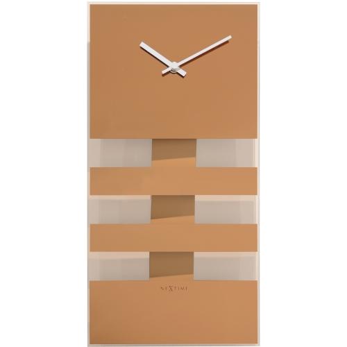 Nextime Klok 2855Co Bold striper, 38x19 cm, vegg, kobber