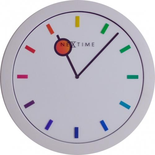 Nextime Klok 3048 Color Change, Ø28 CM, Wall, White Multi-Color