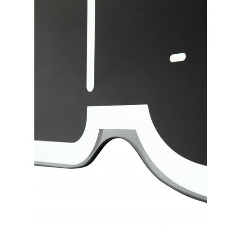Nextime Klok 3072ZW tommelfinger op, 40,5x41.cm, væg, sort sølv