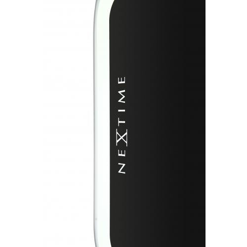 Nextime Klok 3072ZW tommelfinger op, 40,5x41.cm, væg, sort sølv