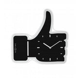 Nextime Klok 3072ZW tommelfinger op, 40,5x41.cm, væg, sort sølv