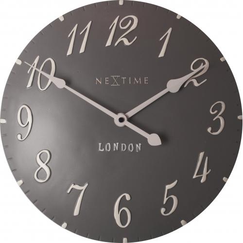 Nextime Klok 3084GS London Arabic, Ø34.5 cm, ściana, szare białe