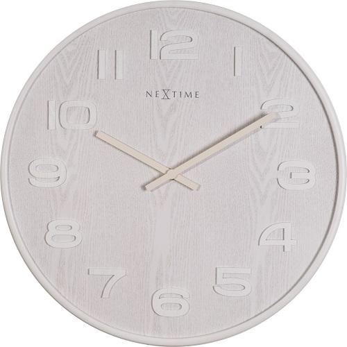 Nextime Klok 3096wi Wood Wood Medium, Ø35,5 cm, ściana, biała