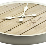 Nextime klok 3134wi plank, ø50 cm, wall, white