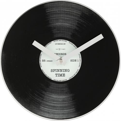 Nextime Clock 5163 Lille spinningstid, Ø20 cm, væg, sort
