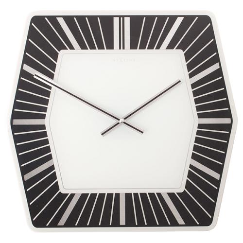 Nextimime Klok 8128ZW Hexagon, 43x43 cm, Wand, Wäiss