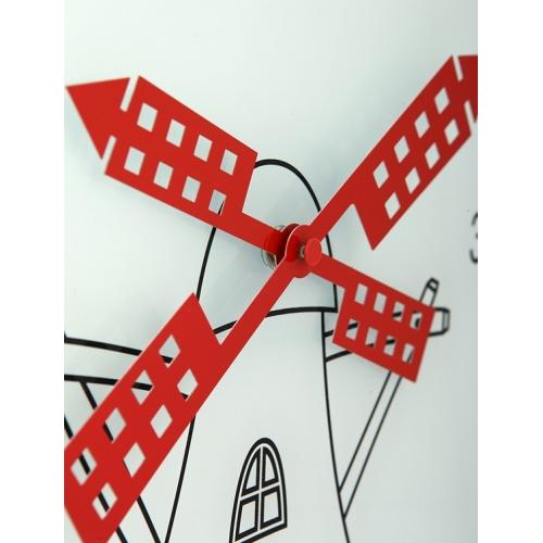 Nextime Klok 8807 Windmil, Ø30 cm, væg, hvid sort rød