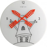 Nextime Klok 8807 Windmil, Ø30 cm, væg, hvid sort rød