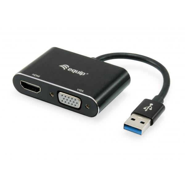Vybavte 133386 USB na adaptér HDMI VGA, USB 3.2 Gen 1 typu A, výstup HDMI, 1920 x 1080 pixelů