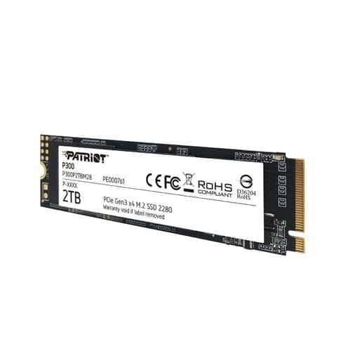 Patriot P300P2TBM28 P300 SSD, 2TB, M.2 2280, PCIE 3x4, NAND, HMB Cache, 2100 1650 MB S., 290k IOPS