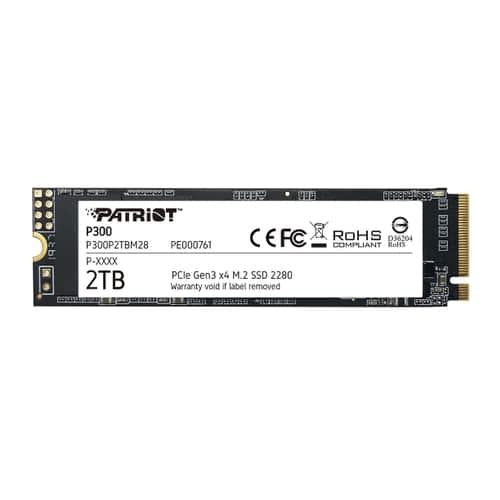 Patriot P300P2TBM28 P300 SSD, 2TB, M.2 2280, PCIE 3x4, NAND, HMB Cache, 2100 1650 MB S., 290k IOPS