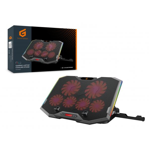 Concepttronic Thyia01B Thyia Ergo 6-fan Gaming Laptop Cooling Stand, 17 43.2 cm, 6 PC (s) Buttons,