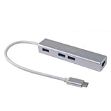Utrusta 133481 USB-C till 3-port USB 3.0-nav med gigabit-adapter