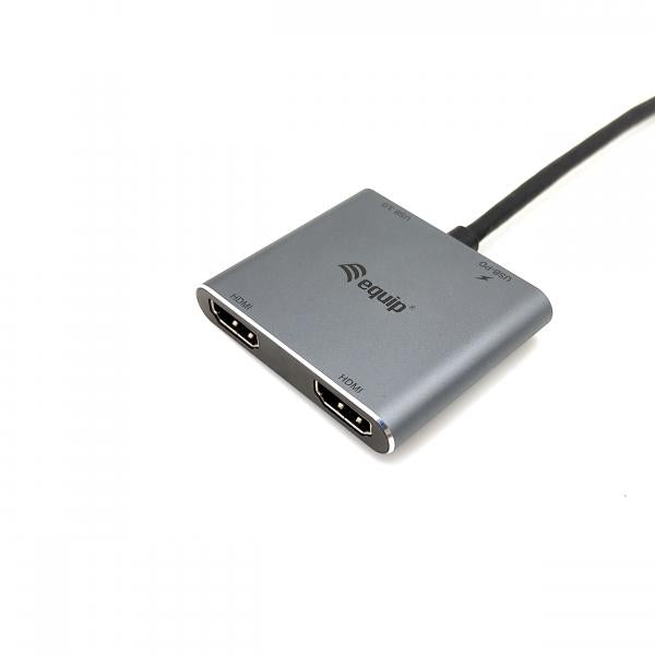 Utrusta 133484 USB-C 4 i 1 dubbel HDMI-adapter