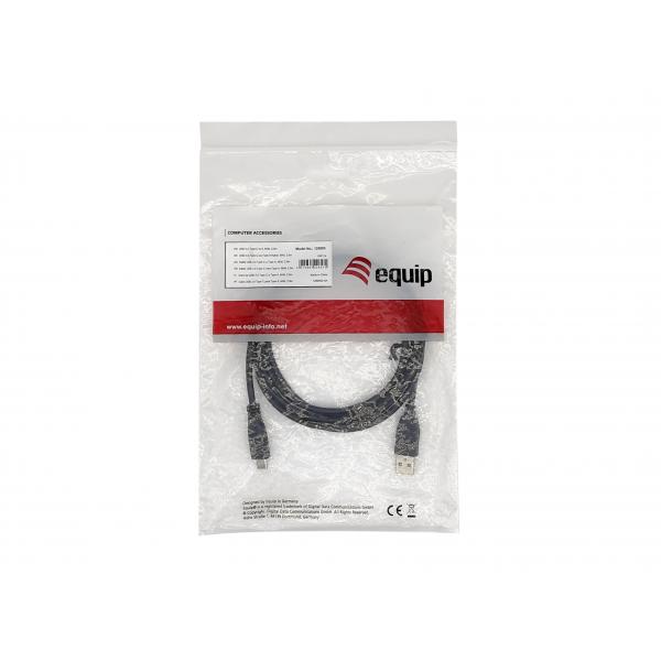 Equip 128886 USB 2.0 Type-C to A, M M, USB 2.0, 480 Mbits, 3 m, Black