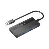 Ausrüstung 128956 4-Port USB 3.0 Hub mit USB-C-Adapter, USB 3.2 Gen 1 Typ-A, 5000 Mbit S, Schwarz