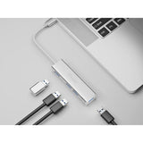Ausrüstung 128958 USB-C bis 4-Port USB 3.0 Hubs, USB 3.2 Gen 1 Typ-C, Typ-A, 5000 Mbits, Silber