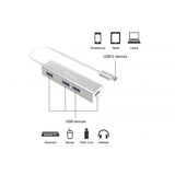 Ausrüstung 128958 USB-C bis 4-Port USB 3.0 Hubs, USB 3.2 Gen 1 Typ-C, Typ-A, 5000 Mbits, Silber