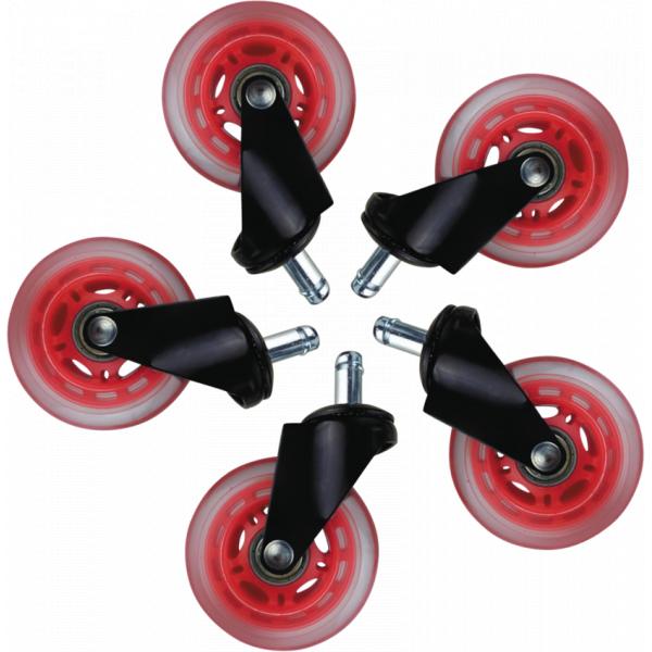 L33T Gaming 160530 Velters de goma de 3 pulgadas, rojo, 5pcs