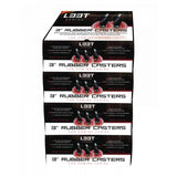 L33T Gaming 160530 Velters de goma de 3 pulgadas, rojo, 5pcs