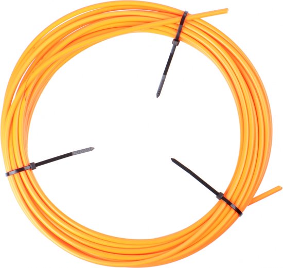 Elvedes udendørs kabel (REM) med Teflon foring Ø4,9 mm - 10 meter på rulle - Neon Oranje