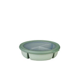 Mepal multi bowl cirqula food container 3-compartment bento bowl round nordic sage