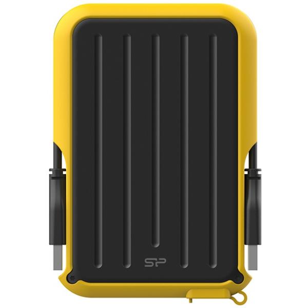 Silicon Power SP010TBPHD66SS3Y rustning A66 bærbar HDD, 1 TB, USB3.2 Gen 1, gul, sertifikat