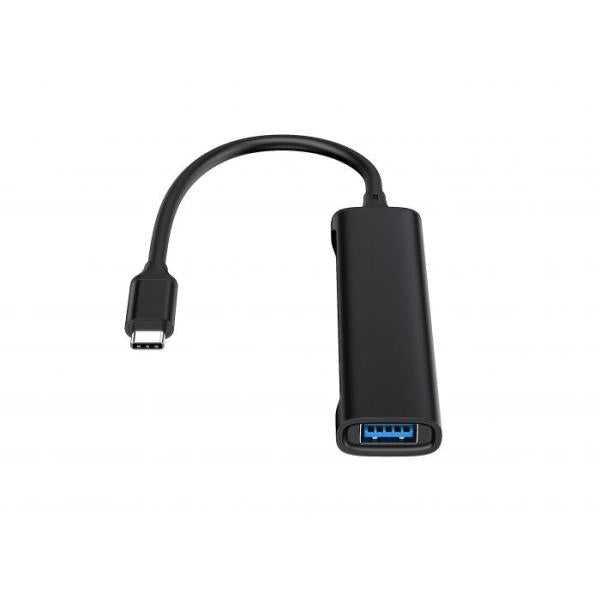 Concepttronic Hubbies12B Hubbies 4-Port USB 3.0 Hub, 2 USB-C 2 USB-A Ports, Aluminum Case, USB-C