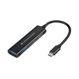 Concepttronic Hubbies12B Hubbies 4-Port USB 3.0 Hub, 2 USB-C 2 USB-A Ports, Aluminum Case, USB-C