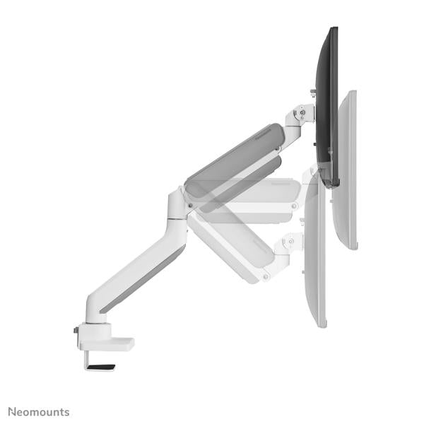 Neomounts DS70-450WH1 Full-Motion Desk Mount, 17-42 inch, Topfix Clamp Grommet