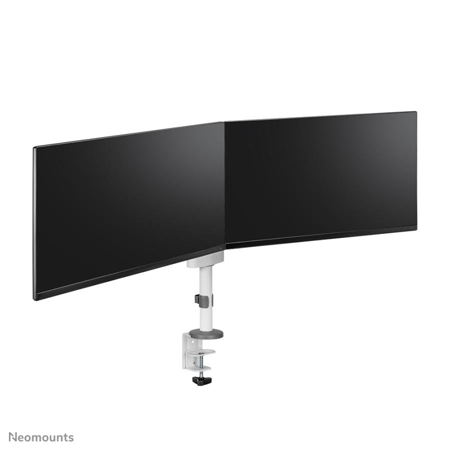 Neomounts DS60-425Wh2 Mount de bureau, 2x 27 pouces 8 kg, pivotage inclinable, 100x100 mm, blanc